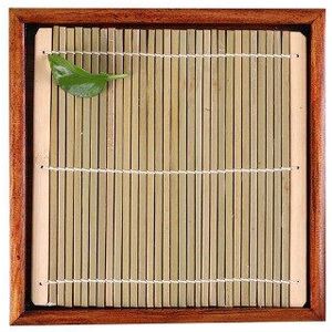 Ronde/vierkante Japanse sushi houten plaat met bamboe mat restaurant eten dienblad thee dienblad