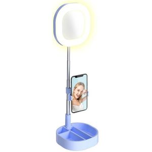 Draagbare Dimbare Led Ring Licht Met Make-Up Spiegel Video Selfie Make-Up Vulling Licht Vouwen Fotografische Lamp Met Telefoon stand
