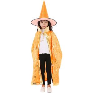 Halloween Kerst Heks Wizard Mantel met Hoed Cosplay Set Kostuums Party Kleding voor Kinderen kinderen Meisjes Jongens NYZ Winkel