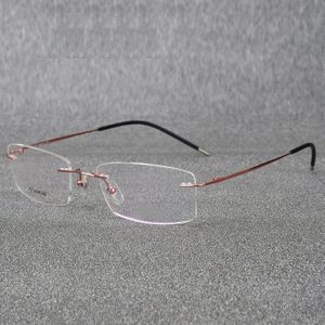 Randloze Titanium Brillen Frame Super Lichtgewicht Flexibele Titanium Legering Tempel Benen Optische Glazen Bril