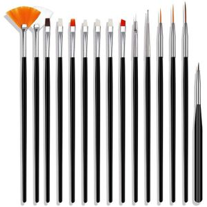 15Pcs Nail Art Acryl Brush Set Schilderen Pen Art Salon Brush Acryl Nail Brush Nagellak Borstels Kit Voor manicure Tool
