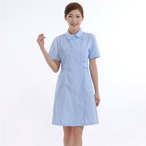 Zomer Verpleegkundige Uniform Vrouwelijke 3XL Grote Maat Korte Mouw Ronde Kraag Laboratorium Ziekenhuis Ademend Verpleegkundige Werken Uniform