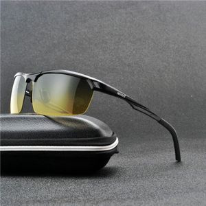 MINCL Gepolariseerde Zonnebril Mannen Rijden Zonnebril Goggle Met Geval Nachtzicht Bril UV400 Eyewear NX