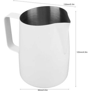 600Ml Wit Rvs Melk Koffie Pitcher Mok Latte Cup Art Maken Opschuimen Jug Voor Thuis Koffie Gebruik