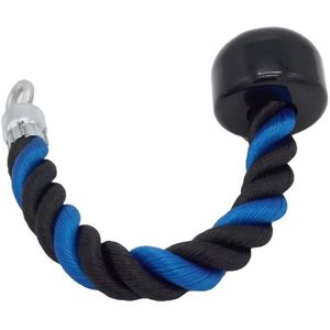 Enkele Kop Grip Tricep Rope Pull Down Touw Kabel Attachment Triceps Spanning Touw Zwart/Blauw 15.5 Inch