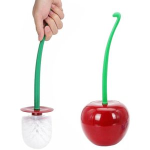 1Pc Wc Borstel Set Cherry/Apple Vorm Borstel Mooie Leuke Scrub Dikke Hoofd Grondig Schoon Commode Rood groen Wit