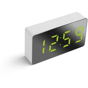 Mini Led Spiegel Digitale Tafel Wekker Wake Up Light Voor Thuis Tijd Temperatuur Display Elektronische Desktop Klok