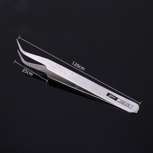 1Pcs Gebogen Rechte Pincet Zilver Wimper Uitbreiding Nails Decor Picker Dode Huid Remover Manicure Makeup Nail Gereedschap