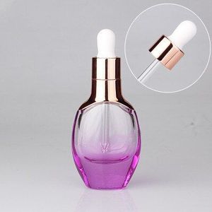 30 Ml Buizen Dropper Fles Aromatherapie Vloeistof Voor Essentiële Reizen Kleurrijke Rose Goud Massage Olie Pipet Hervulbare Flessen