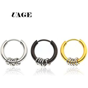 UAGE Kleine Hoepel Oorbellen Zilver Goud Rvs Hoop Earring voor Vrouwen Mannen Oor Ringen Clip Gekleurde Creolen Huggie Earring