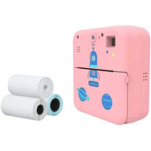 Mini Photo Printer 1080P Instant Print Camera Draadloze Thermische Label Printer Met 3 Roll Printer Papier Voor Reizen Lijst werk Memo