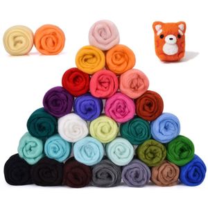 30 kleuren 10g/0.35oz Viltnaald Wol Set Zwervende Wol DIY Vilten Tool Handcrafts Fiber Wol voor kerstcadeaus Speelgoed Maken