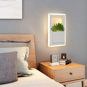 22x15cm Creatieve Moderne Led Wandlamp Voor slaapkamer licht Bed wandlampen Met Plant Witte Kleur Muur lamp Blaker Armaturen