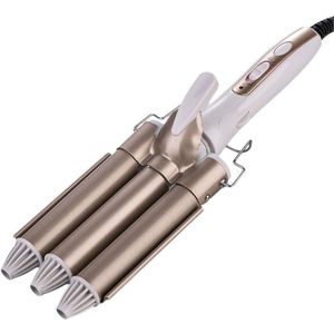 Golden Grote Drie-Stick Krultang 25Mm Ei Roll Hoofd 3 Buis Keramische Krultang Salon Thuis Kappers Styling tool Eu/Uk Plug