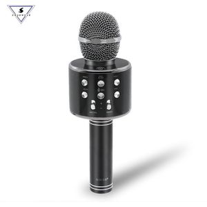 100% Originele Wster WS-858 Draadloze Karaoke Microfoon 5 Magic Stemmen Wisselaar Bluetooth Zingen Mic Speaker Voor Telefoon Computer