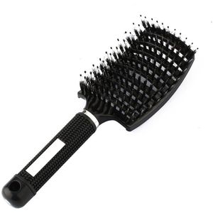 Haar Hoofdhuid Massage Kam Haarborstel Varkenshaar Nylon Vrouwen Nat Krullend Ontwarren Haar Borstel Voor Salon Kappers Styling Tools