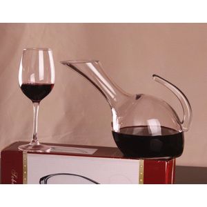 1Pc 1500Ml Glas Uitloop Wijn Decanter Beluchter Container Wijn Dispenser Karaf Met Handvat Wijn Fles Jug Js 1106