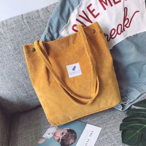 Tassen Voor Vrouwen 2022 Corduroy Schoudertas Herbruikbare Boodschappentassen Casual Tote Vrouwelijke Handtas Voor Een Bepaald Aantal