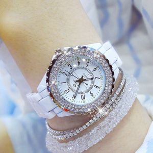 Luxe Crystal Horloges Vrouwen Witte Keramische Dameshorloge Quartz Mode Vrouwen Horloges Dames horloges voor Vrouwelijke