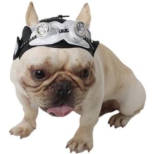Hond Puppy Retro Pilot Black Cap Met Oor Gaten Verstelbare Hoed Pet Feestartikelen