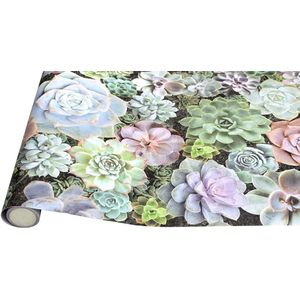 Luckyyj Succulent Schil En Stok Bloemen Behang Verwijderbare Groen/Roze/Paars Vinyl Zelfklevende Decoratieve Contact Papier