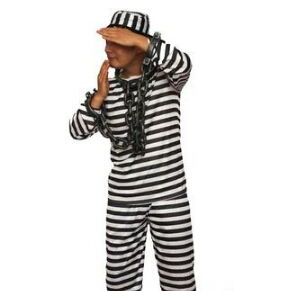 1 STKS Superieure Gloednieuwe Gevangene Kostuum Jail Man Convict Volwassen Halloween Kostuum Fantasia Kostuums Cosplay