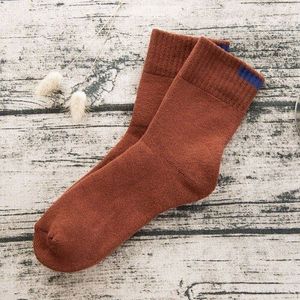 1 Paar Herfst/Winter Mannen Katoenen Sokken Mannelijke Verdikking Warm Ademend Comfortabele Effen Kleur Sokken