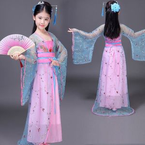 Traditionele Chinese Volksdans Oude Kleding Fee Dans Kostuums Hanfu Jurk Tang-dynastie Kostuum Meisjes Kinderen Kids Kind