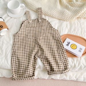 Baby Plaid Overalls Jongens Meisjes Corduroy Band Broek Losse Kinderen Broek Baby Peuter Casual Broek Baby Harembroek 0-24M