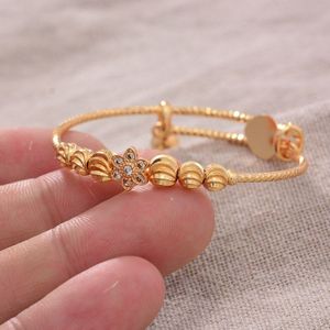 24K 1 Pcs Jongens Meisjes Etnische Gold Kleur Dubai Armbanden Etnische Luxe Armbanden Armband Vrouwen Meisje Bruid Dubai Armbanden kind Sieraden