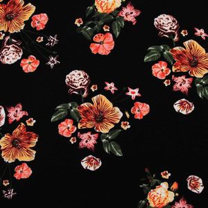 150 Cm Breed Zachte Zwarte Bloemen Seersucker Chiffon Stof Voor Dress Shirt Stoffen Door De Meter