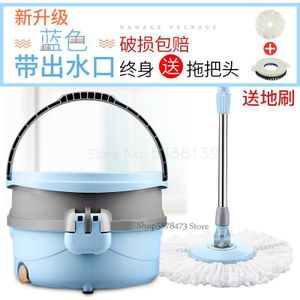 Hand-Gratis Mop Met Emmer Thuis Roterende Universele Staaf Mop Enkele Vat Mop Automatische Verdrinking Luie Dweilen Artefact