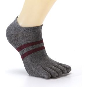 Katoen Mannen Ankle No Show Sokken Met Tenen Gestreepte Solid Ademende Deodorant, onzichtbare Vijf Vinger Boot Sokken Calcetines Heet Verkoop