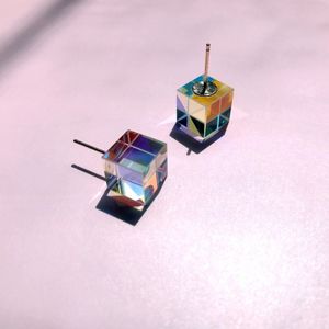 Kleur Prism Hanger Mini Kleine Ketting Zes-Zijdig Licht Kubus Universe Prisma Custom Lenzen