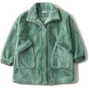 Herfst En Winter Moederschap Jurk Elegante Mode Avocado Groene Kleine Verse Dikke Jas Moederschap Jurk Wilde Pluche Jas