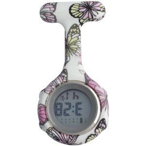 Alk Digitale Siliconen Verpleegster Horloge Fob Pocket Horloges Hond Poten Arts Medische Ziekenhuis Broche Revers Klok Datum Week Display
