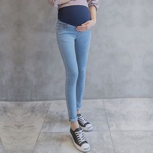Lichtblauw Gewassen Denim Jeans Skinny Potlood Broek Kleding voor Zwangere Vrouwen Herfst Zomer Zwangerschap Jeans