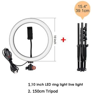 26 Cm/10 Inch Camera Studio Ring Light Video Led Beauty Ring Licht Fotografie Dimbare Ring Lamp + Statief voor Portret, make-Up, Video