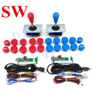 2 speler DIY Arcade Kits met USB Encoder PC Zippy Joystick met Ovale bal + Push Knoppen + Kabelboom voor Android/Raspberry Pi