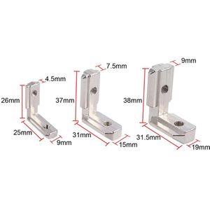 Neoteck 10 Pcs 3030/4040 T Slot Aluminium Profiel Carbon Staal L-Vorm Beugels 90 Graden Interieur Hoek Connector