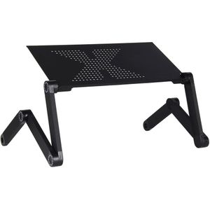 Verstelbare Aluminium Laptop Bureau Tafel Ergonomische TV Bed Lapdesk Lade PC Notebook Tafel Desk Stand Met Koelventilator Muismat