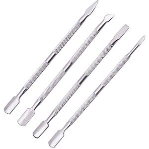 4 Stks/set Staal Double-Ended Cuticle Pusher Dode Huid Remover Manicure Cleaner Care Nagels Gereedschap Alle Voor Manicure set