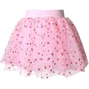 Kids Girls Layered Stars Sequins Tutu Skirt Children Princess Ballet Dance Dress Long Sleeve Fluffy Petticoat Skirt