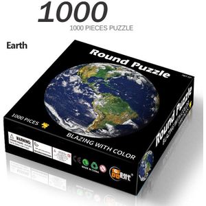 1000 Stuks Legpuzzels De Maan Aarde Puzzels Coloful Ronde Puzzels Voor Volwassenen Geometrische Foto Puzzel Woondecoratie Speelgoed