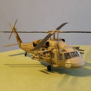 Papier Ambachten 1:33 Black Hawk UH-60 Helicopter 3D Card Board Model Home Decor Puzzels Diy Handgemaakte Educatief Speelgoed Voor Kinderen