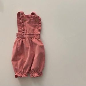 2022 Lente Baby Meisje Overalls Mode Meisjes Corduroy Band Broek Mouwloze Kids Jumpsuit Schattige Baby Meisje Kleding 1-4Y