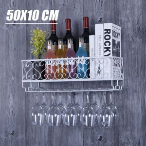 Opknoping Wijnfles Houder Rek Ondersteuning Voor Champagne Beker Glas Metalen Muur Decor Plank Wijn Organizer Hanger