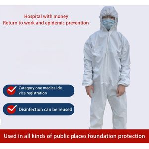 Witte Beschermende Pak Overall Hazmat Pak Bescherming Wegwerp Anti-Virus Kleding Wegwerp Fabriek Ziekenhuis Veiligheid Kleding