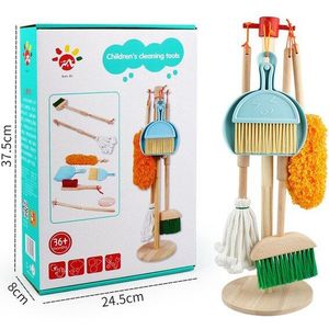 Simulatie Mini Bezem Set Kinderen Bezem Stoffer Mop Schoonmaken Tool Combinatie Baby Speelhuis Speelgoed Voor Kinderen