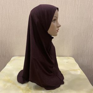 H120 Mooie Plain Soft Moslim Hijab Pull Op Amira Islamitische Sjaal Koele Meisjes Hoofd Wrap